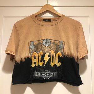 AC/DC acid died cropped t shirt